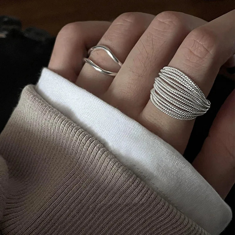 Adjustable Silver Rings for Women - Vintage Style Jewelry Gift Set