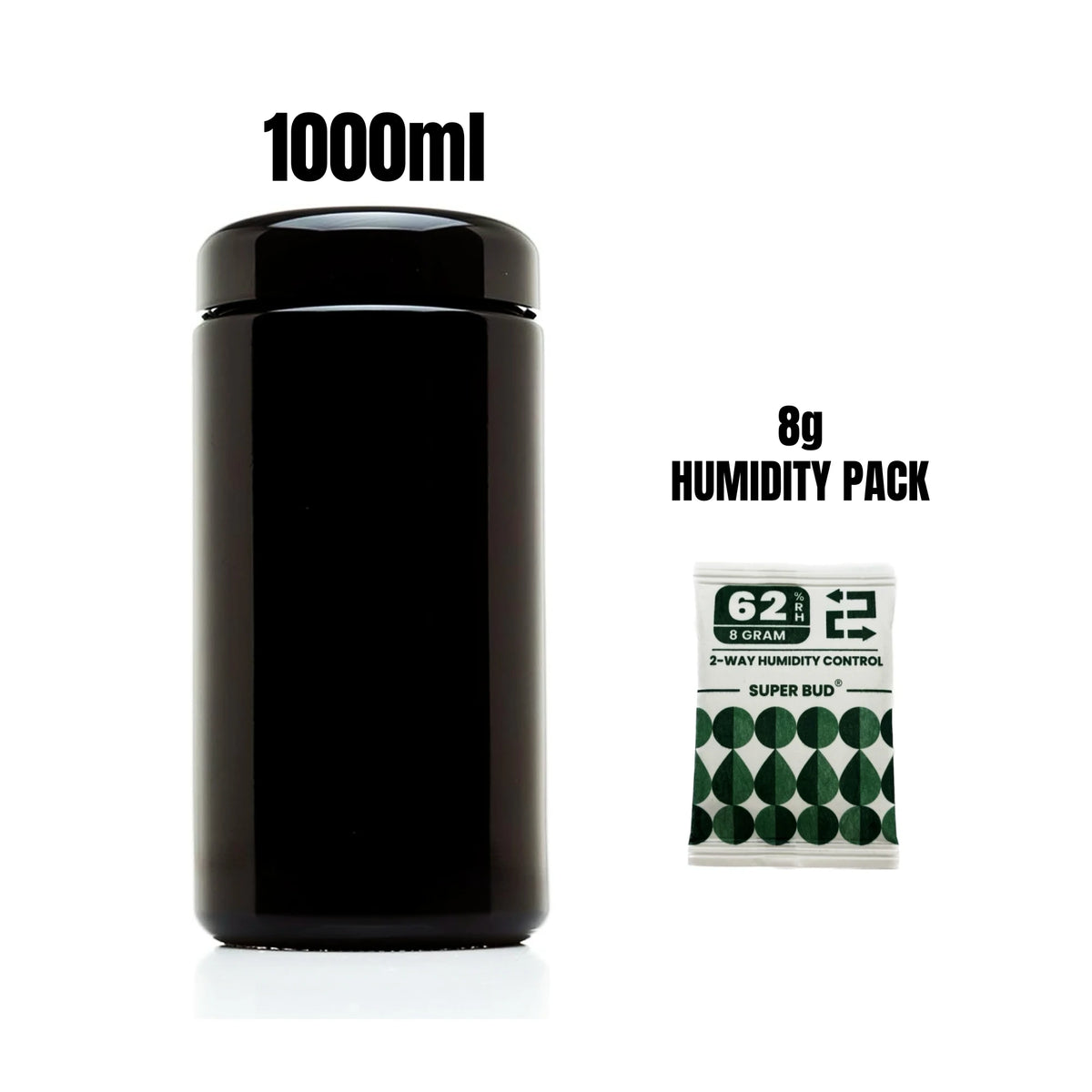 Ultraviolet Glass Herb & Coffee Storage Jar - Airtight, Smell Proof, Reusable, 5ml-1000ml