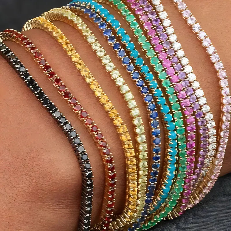 11PCS Rhinestone Elastic Bracelet Set - Fashion Shining Stack Bracelets