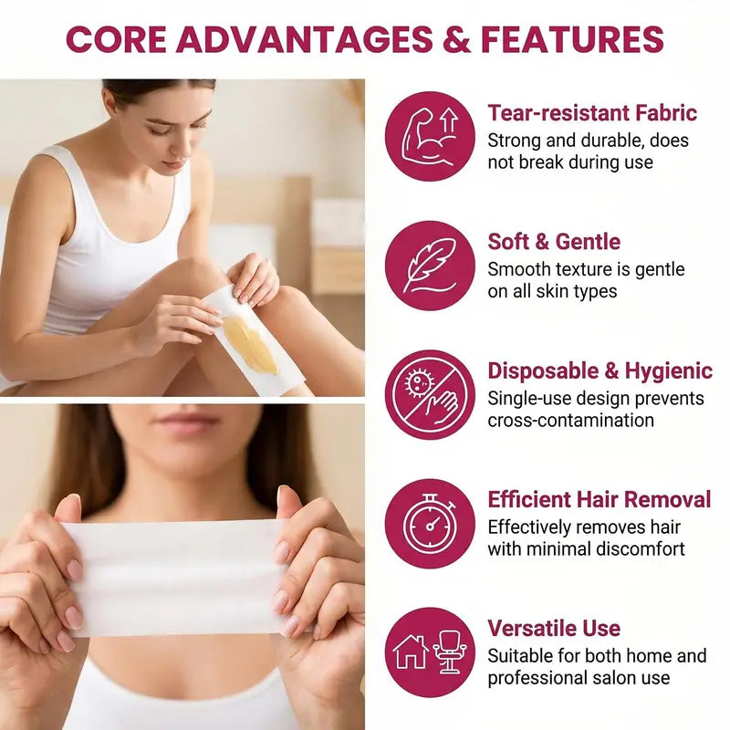 Waxing Strips Nonwoven Body Hair Removal Paper Rolls - High Quality, Multiple Colors