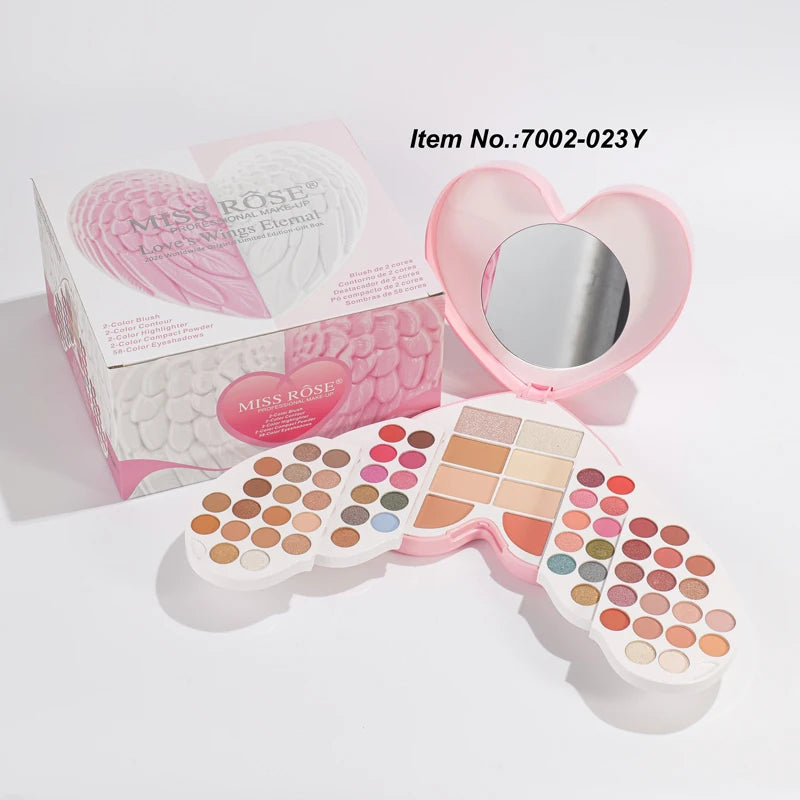 Foldable Heart Makeup Palette Set All-in-One Eyeshadow Blush Concealer Highlighter Kit