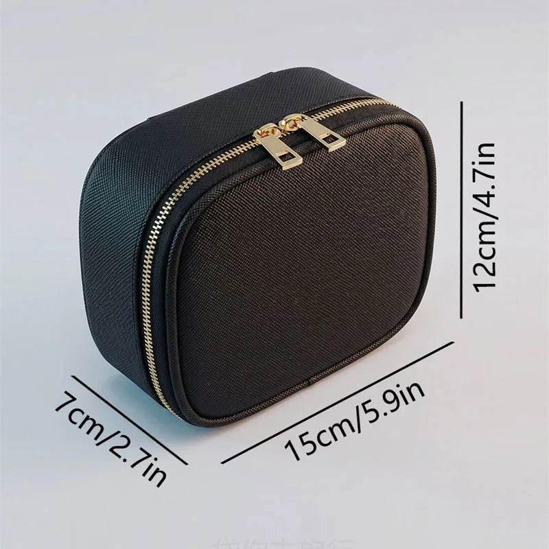 Portable LED Makeup Storage Bag with Mirror Rechargeable Cosmetic Organizer