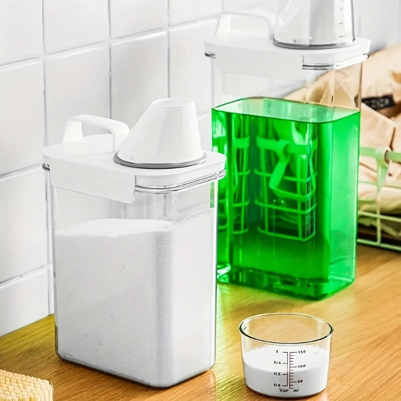 Large Capacity Laundry Detergent Storage Box with Lid - Household Organization