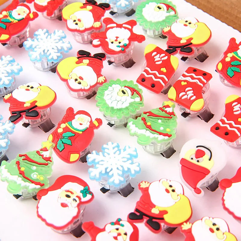 50pcs Halloween Luminous Pumpkin Ghost Eye Rings Kids Costume Accessories