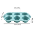 6-Cup Silicone Muffin Pan Non-Stick Baking Tray for Cakes & Cupcakes