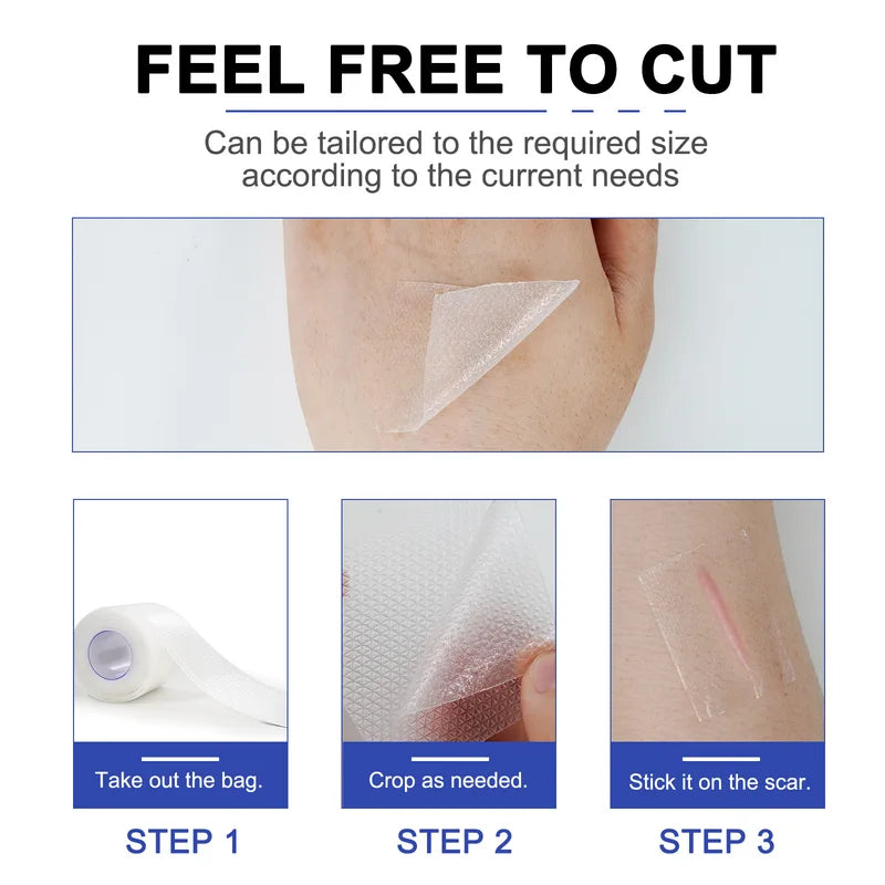 Silicone Scar Sheets 1/2 Roll 4cm x 3m - Dermatologist Recommended Healing