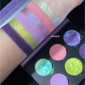 6-Color Eyeshadow Palette with Matte, Shimmer & Glitter Finishes - Colorful Makeup Set