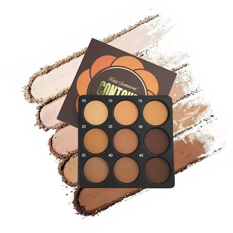 Waterproof Face Makeup Palette for Dark Skin Contouring & Brightening - Natural Matte Bronzer & Concealer