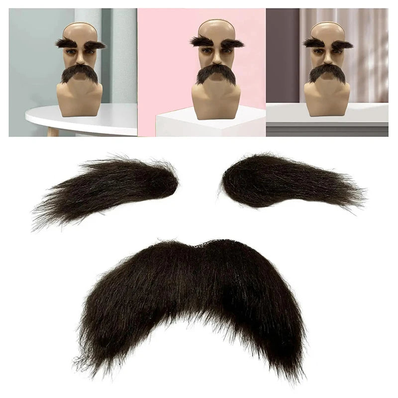 Fake Facial Hair Set for Cosplay Halloween Masquerade Costume - Multiple Colors