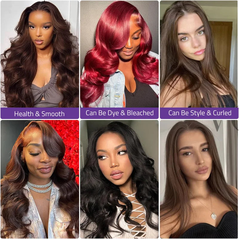 36 Inch Human Hair Wigs with HD Lace Front Brazilian Body Wave for Women - Preplucked & Thick