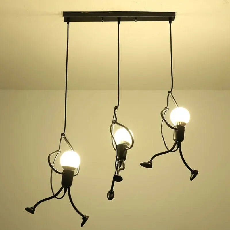 Retro Wrought Iron Chandelier for Restaurant Cafe Living Room Modern Creative Lighting