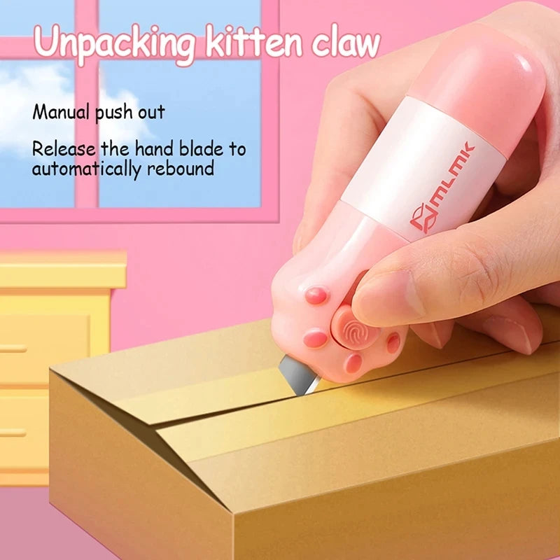 Cat Paw Thermal Paper Correction Fluid with Knife Parcel Box Opener Privacy Protector
