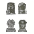 Halloween Foam Tombstone Decorations 4pcs Spooky Yard & Haunted House Props
