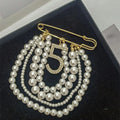 Elegant Pearl Tassel Crystal Brooch for Wedding & Party Accessories