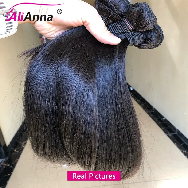 Human Hair Extensions Bundles - Brazilian Natural Black 10A Raw Hair Weave 20-40 Inch