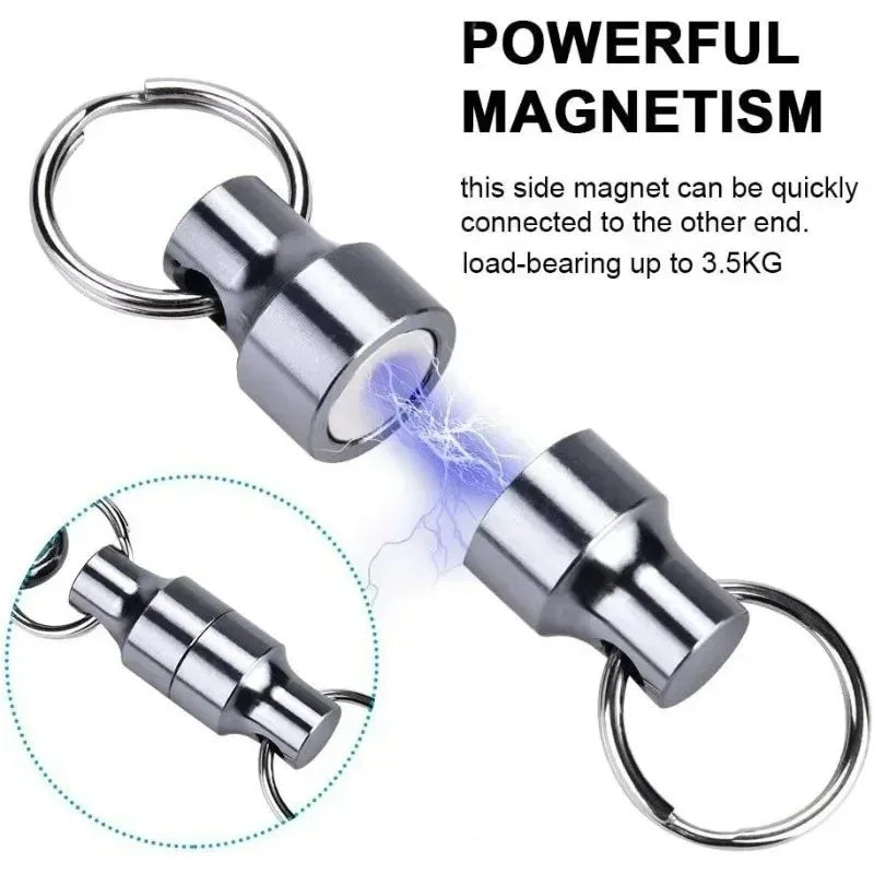 Magnetic Mini Keychains Set - Carbon Steel Double Loops Hook Holders