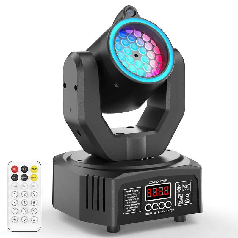 Mini 30W RGB Moving Head Stage Light DMX Sound Activated Disco Party Effect