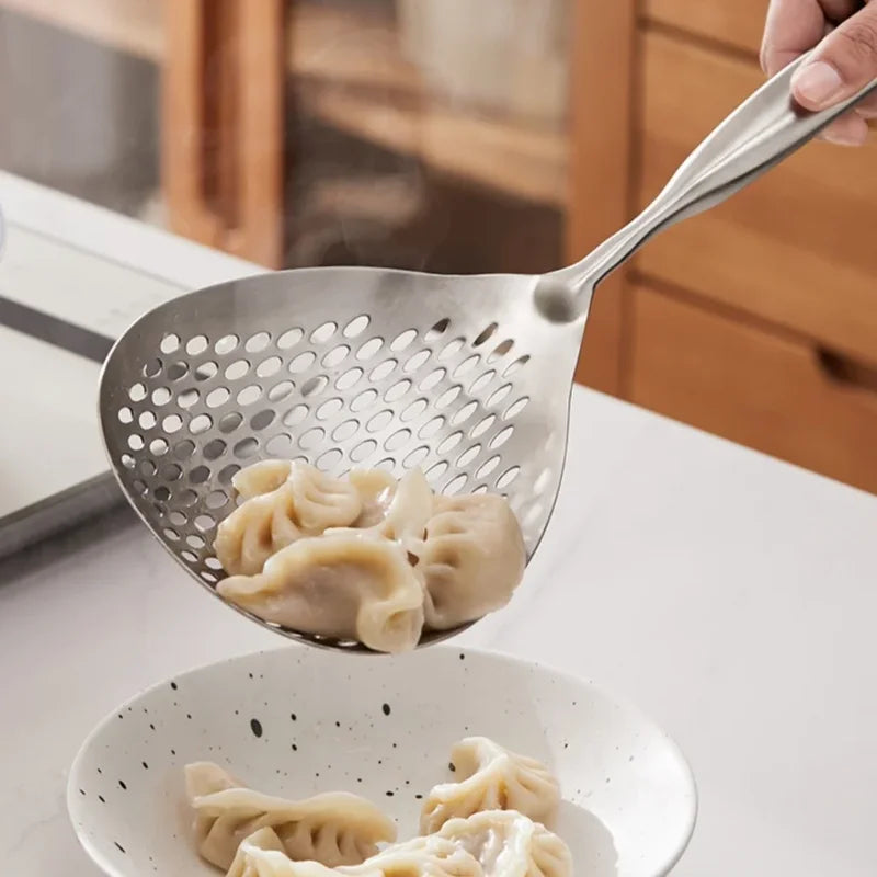 Stainless Steel Colander Skimmer Spoon Food Strainer for Frying & Cooking