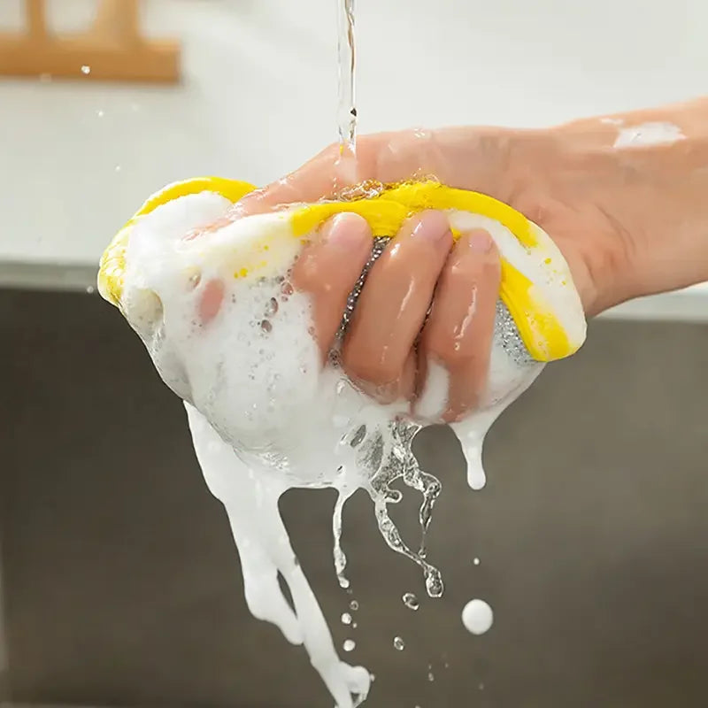 Double-Sided Dishwashing Sponges Set - Reusable Kitchen Cleaning Tools, 5 or 10 Pieces