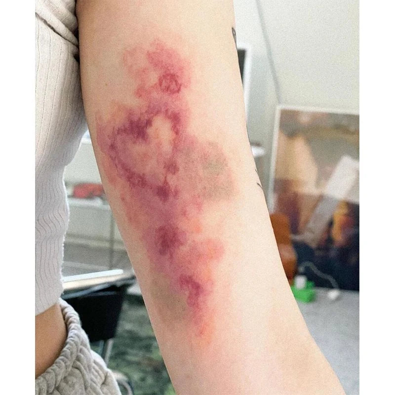 Heart Bruise Fake Tattoo for Women and Men Waterproof Arm Art Scar Blood Stasis Temporary Tattoo Set