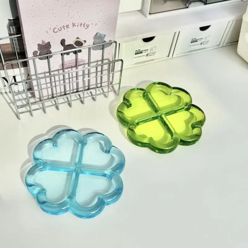 Cute Japanese Storage Box with Four-Leaf Clover Design - Lucky Ins Decor