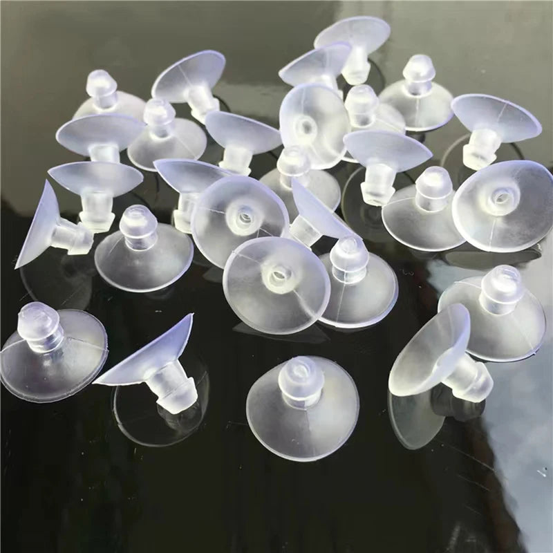 Strong Vacuum Suction Cups for Glass & Surfaces - Clear, Soft PVC, 18-30mm
