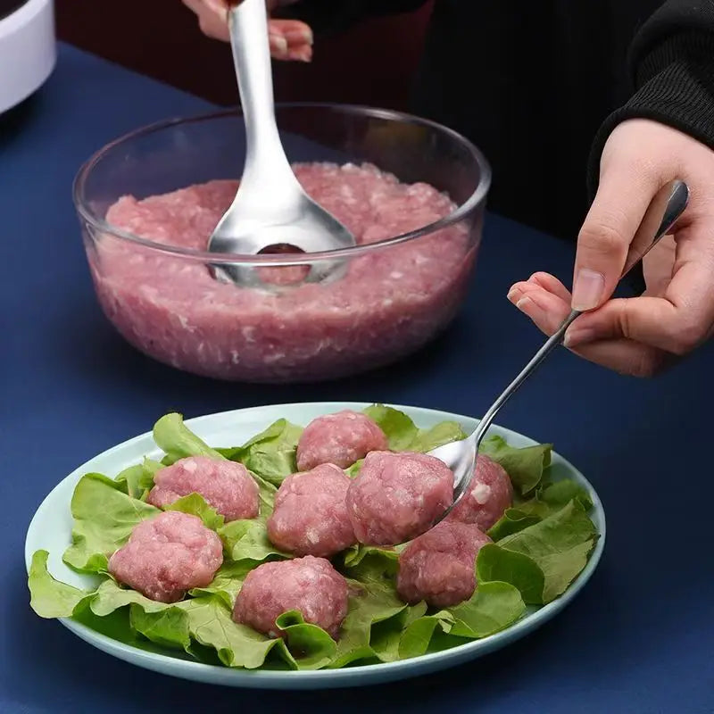 Stainless Steel Meatball Spoon Mold Kitchen Tool Set - Multiple Colors