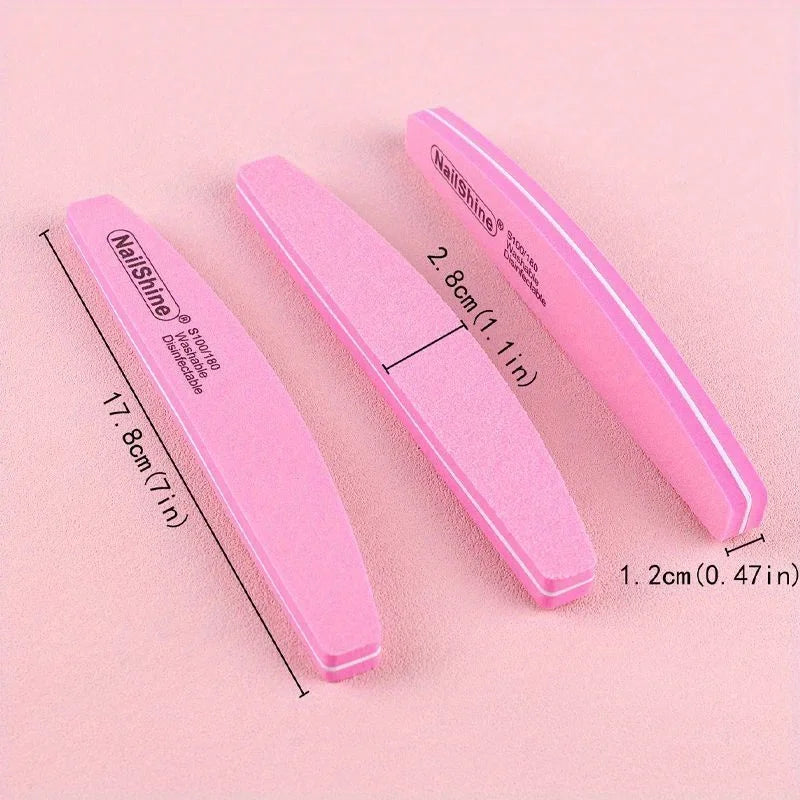 Professional Double-Sided Nail File Set - Colorful Buffing & Polishing Tools for Manicure & Pedicure