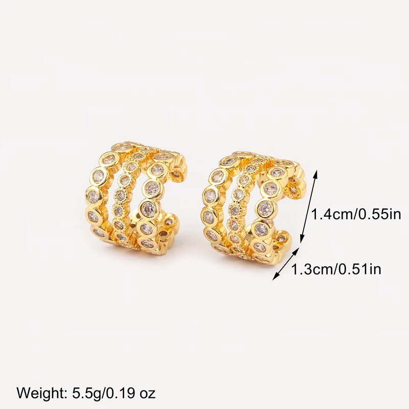 Multilayer Butterfly & Star Clip Earrings for Women - No Piercing Jewelry, Zircon Sparkle