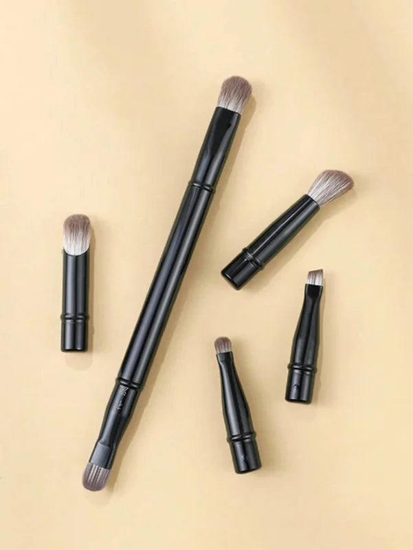 6-Piece Portable Makeup Brush Replacement Set - Travel Friendly