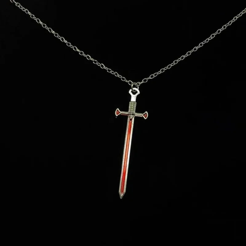 Elegant Sword Heart Necklace Set for Men and Women - Couple Gift Jewelry