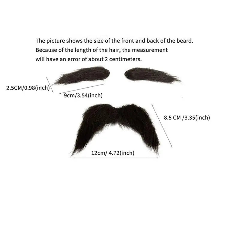 Fake Mustache and Eyebrows Set for Costume and Pretend Play - Halloween Party Props
