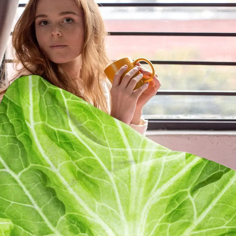 Super Soft Fuzzy Plush Cabbage Throw Blanket All Season Home Decor