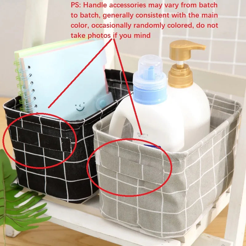 Cotton Hemp Storage Basket with Handheld Handle for Closet and Home Organization