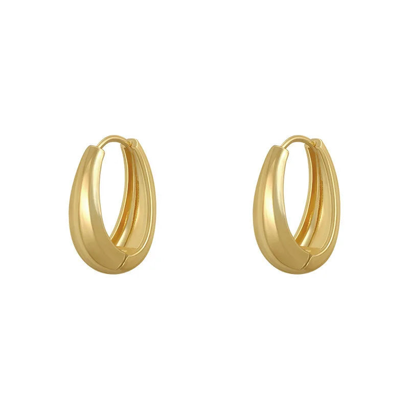 Fashion Metal Drop Earrings for Women Vintage Hoop Jewelry Trend 2024