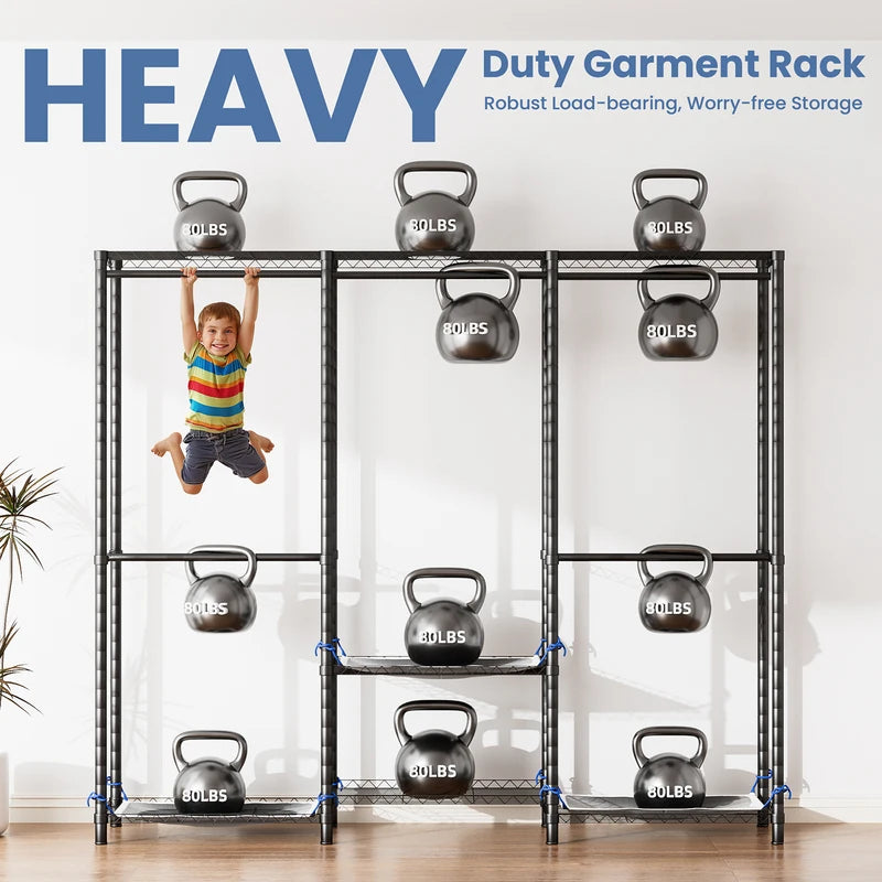 Heavy Duty Portable Clothes Rack with 960 lb Capacity — Wardrobe & Garment Organizer