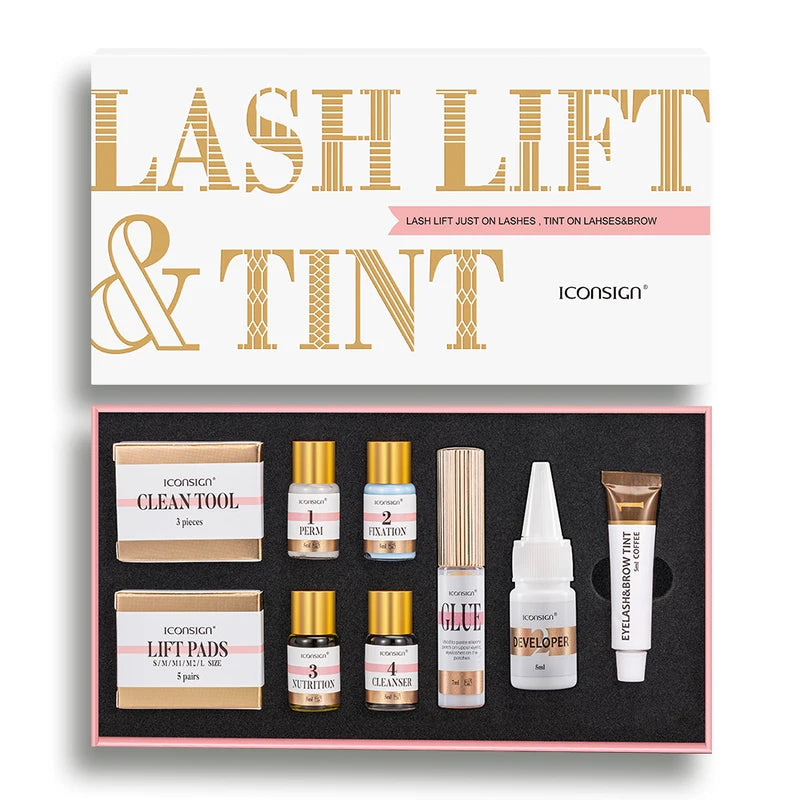 Lash Lift and Tint Kit for Eyelash Curling and Eyebrow Dyeing - Professional Use