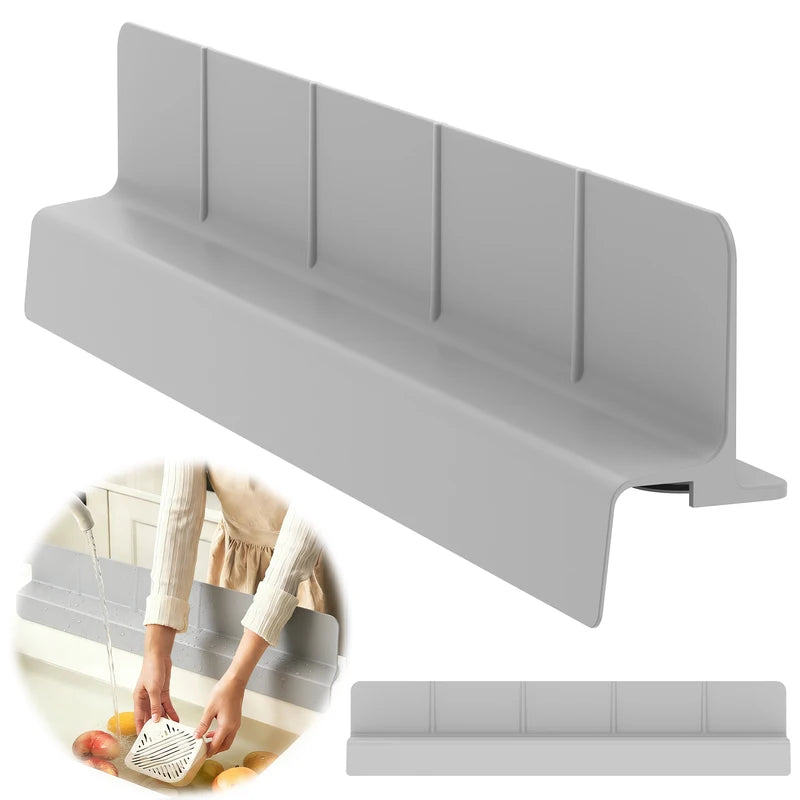 Silicone Sink Splash Guard with Non-Slip Suction - Kitchen Water Baffle Protector
