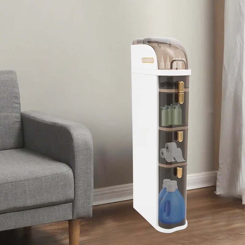 4-Layer Freestanding Storage Cabinet with Wheels - Bathroom, Kitchen, Bedroom Organizer