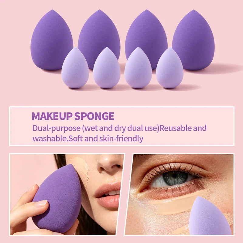 20PCS Makeup & Skincare Tool Set with Sponges Headbands and Wristbands - Flawless Base