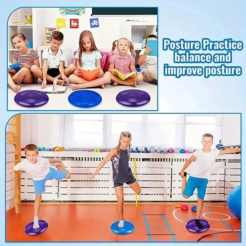 Balance Pad Yoga Cushion Balance Trainer with Inflatable Ball & Anti-Burst Design