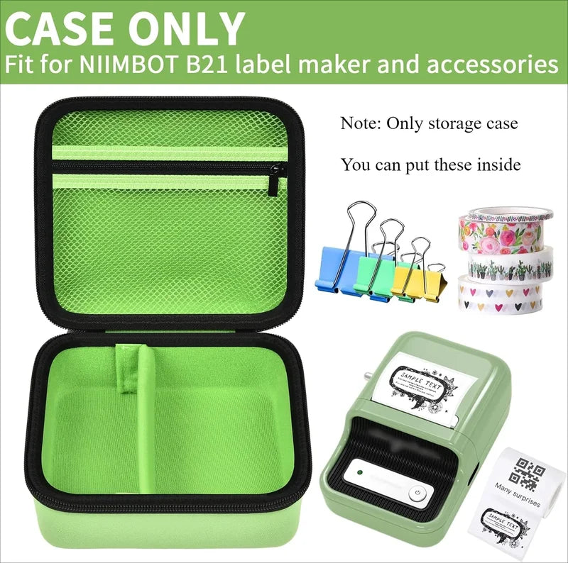 Protective Carrying Case for Wireless Label Printer with Customizable Compartments