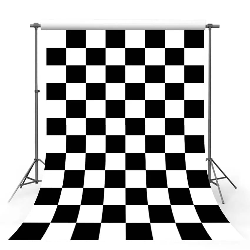 Black and White Chessboard Photography Backdrop for Studio Portraits and Events