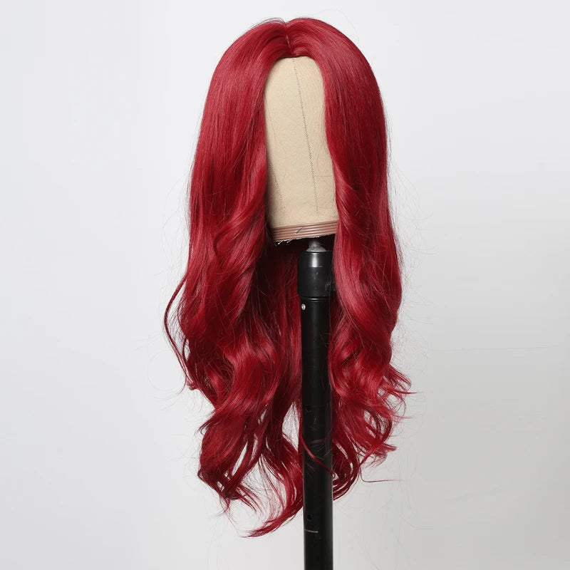 Long Wavy Synthetic Wig with Natural Hairline for Daily & Party Wear