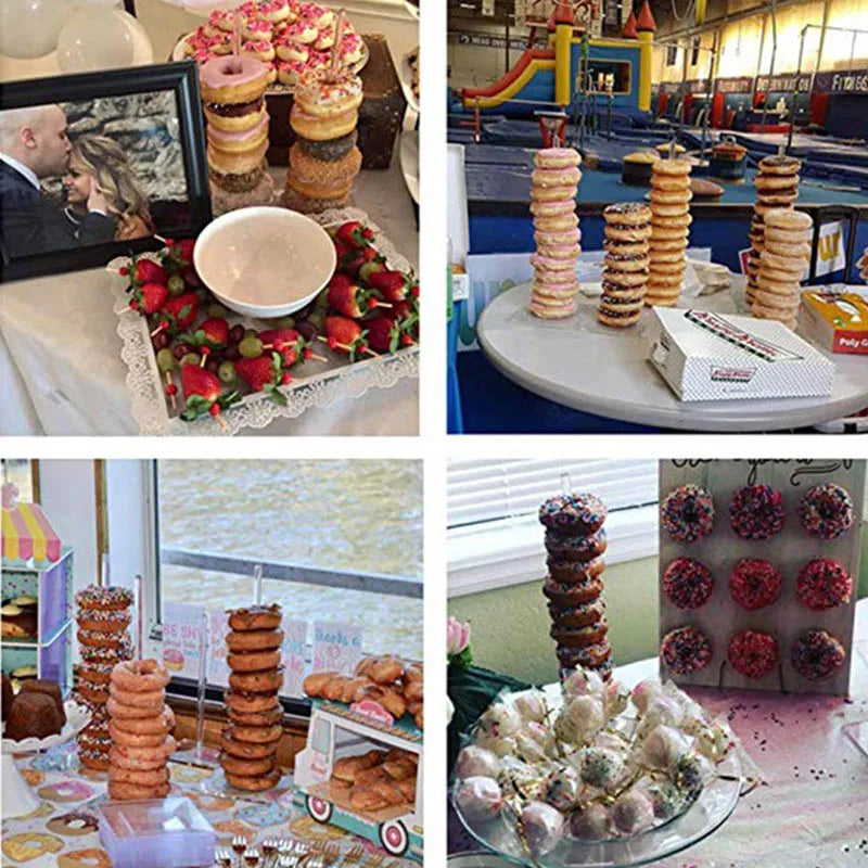 Wooden Donut Stand Wall Decor for Weddings and Parties - Dessert Display