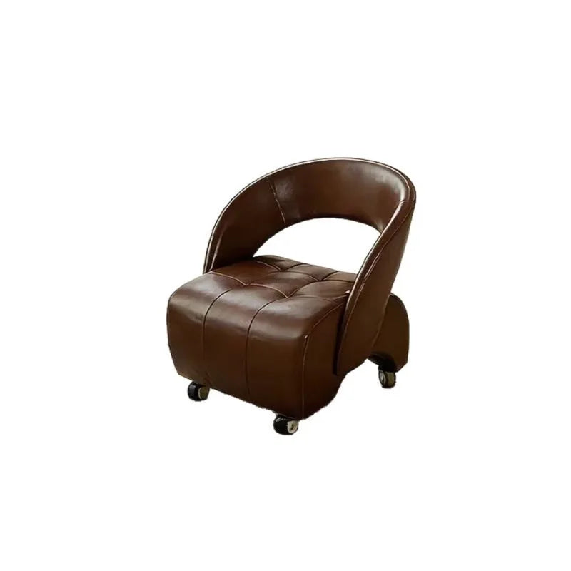 Swivel Wheel Stool with Backrest Multi-Use Sofa Bench for Home Living Room