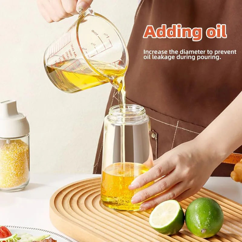 Dual-Function Oil Spray Bottle for Cooking and Baking, 500ml, Leak-Proof Kitchen Dispenser
