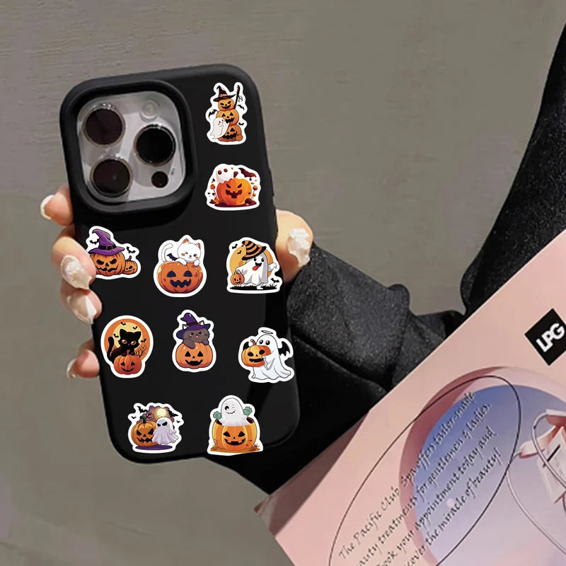 Halloween Pumpkin Cat Ghost Witch Sticker Set - 500pcs for Journaling, Laptop & Crafts