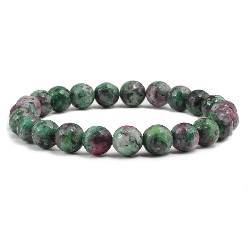 Natural Epidote Zoisite Stone Bead Bracelet for Women and Men - Fashion Jewelry Gift