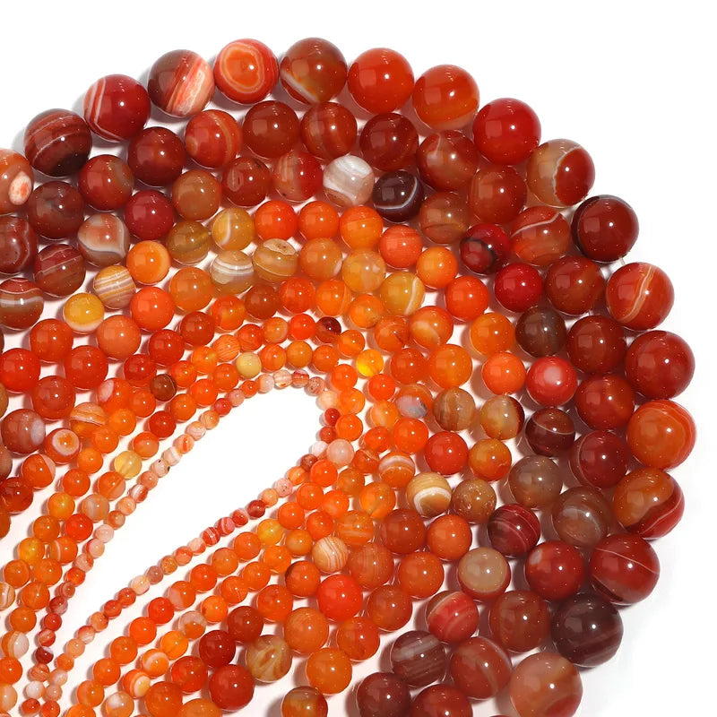 Natural Agate Loose Beads - Round Gemstone Jewelry Making Supplies 4mm-12mm